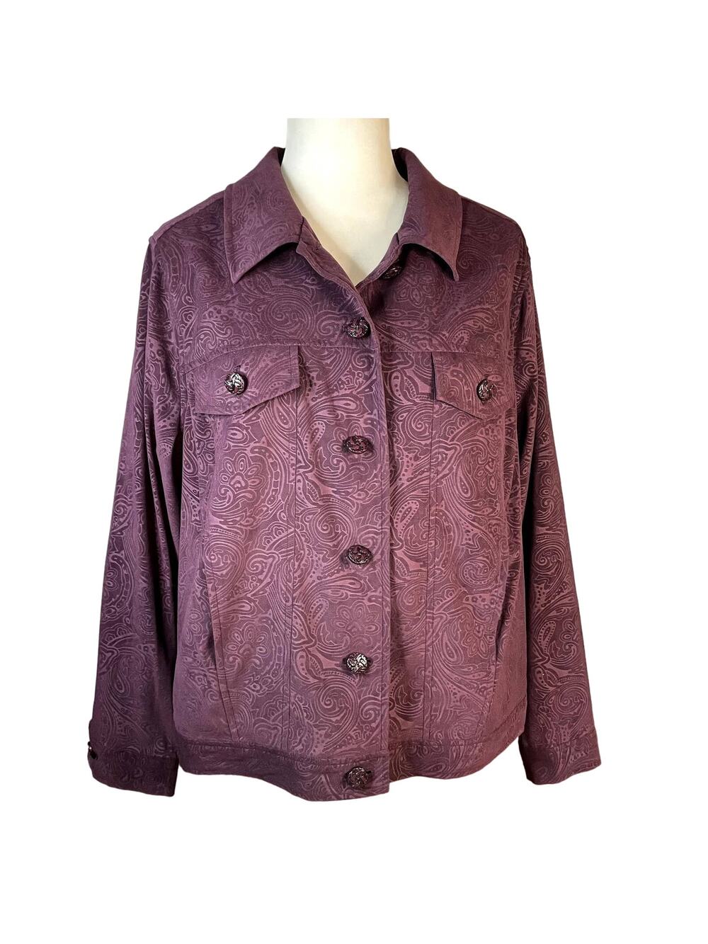 Breckenridge Women's 1X Maroon Lined Jacket Plus Size Special Buttons